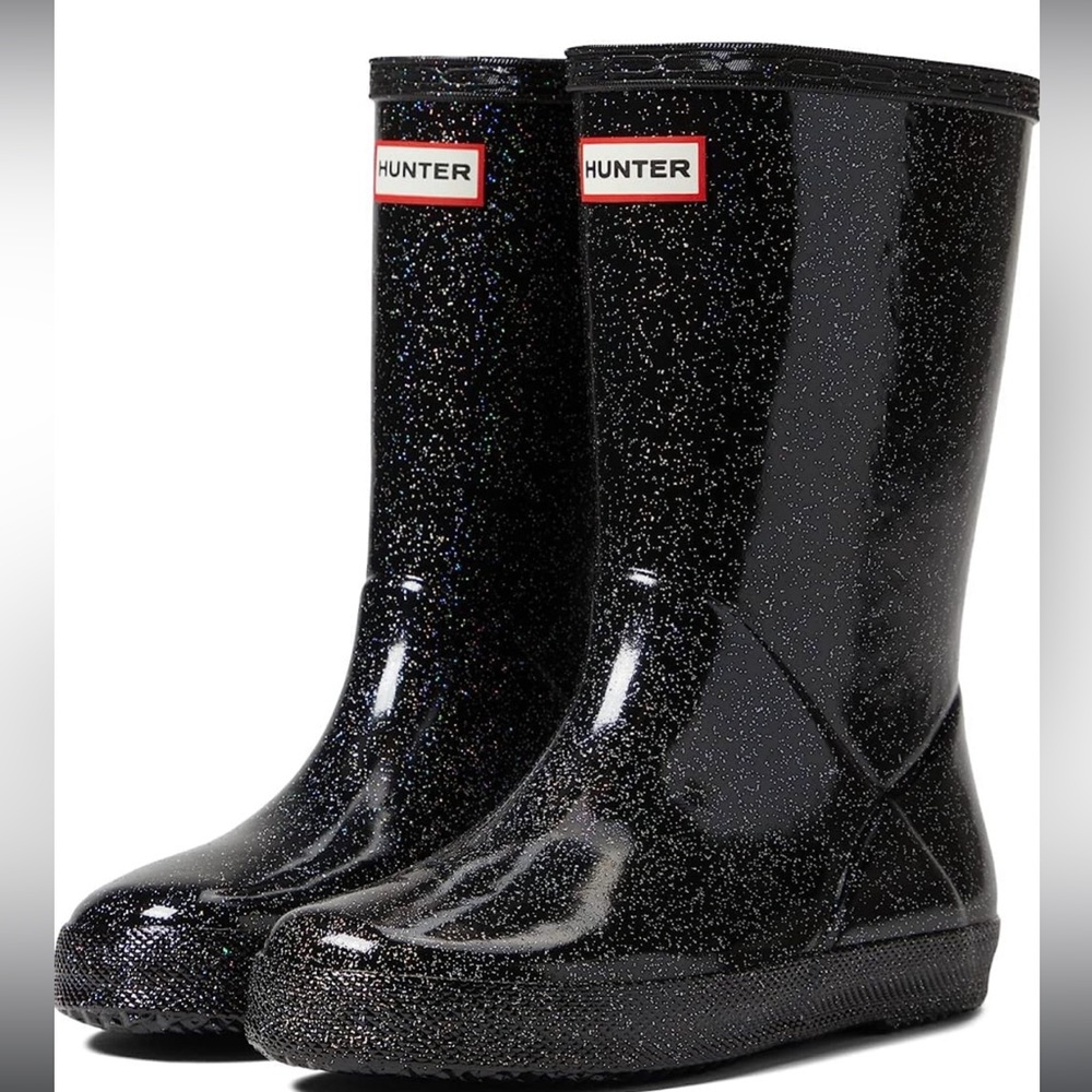 Hunter Rainboots Black Sparkle